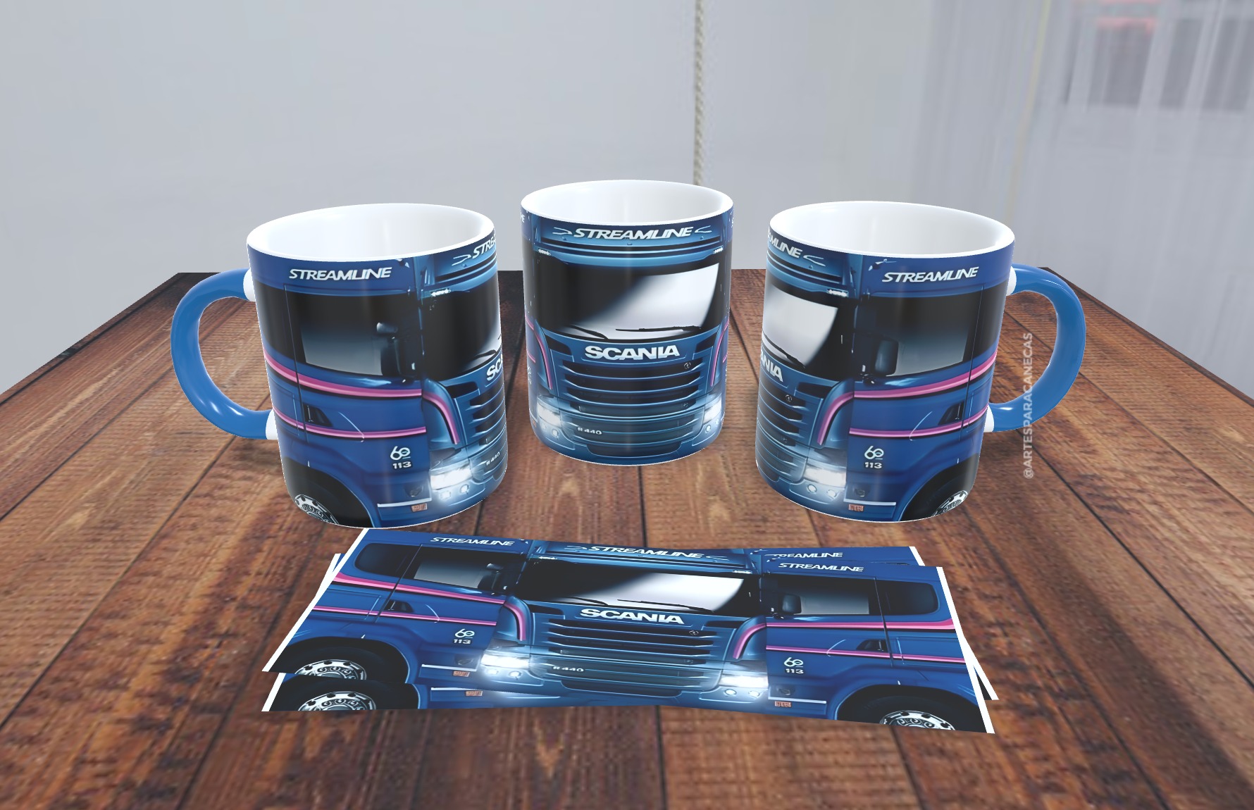 ESTAMPA PARA SUBLIMAÇÃO EM CANECA SCANIA STREAMLINE - ARTES PARA CANECAS